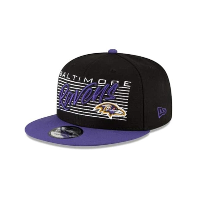 Black Baltimore Ravens Hat - New Era NFL Retro 9FIFTY Snapback Caps USA4860325